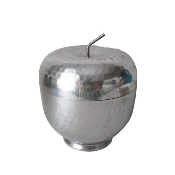 Vintage MCM Hammered Aluminum Apple Ice Bucket Retro 1960s Barware - Picture 1 of 7